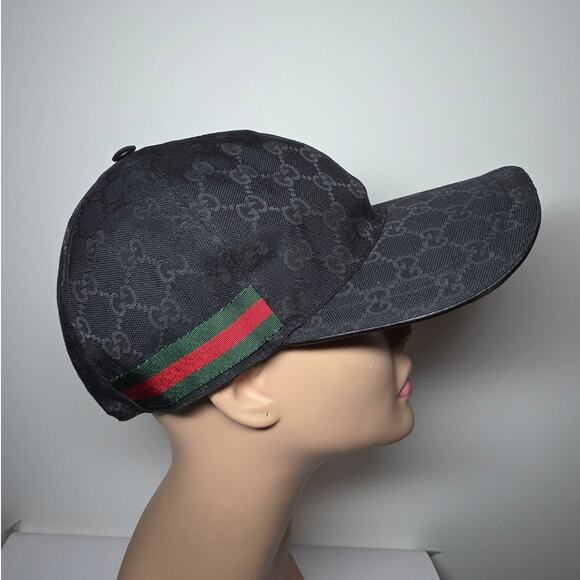 Gucci Black GG Monogram baseball cap M sz main image 15